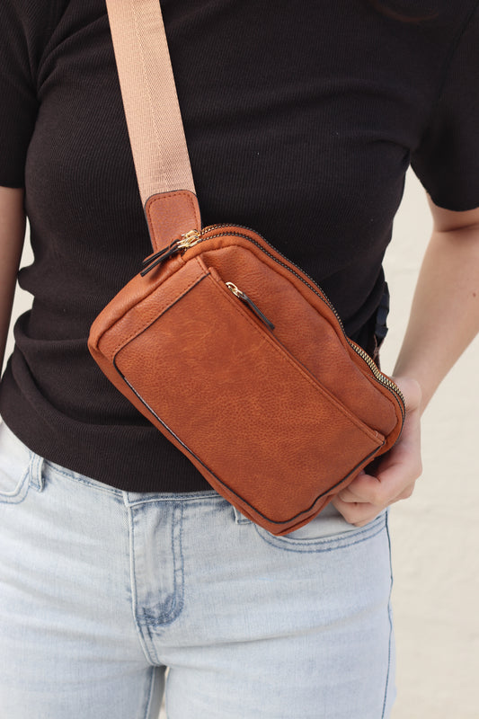 Leather Belt Bag COFFEE BROWN