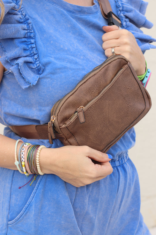 Leather Belt Bag BARN BROWN