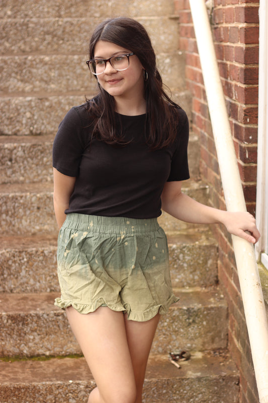 Dip Dye Olive Shorts